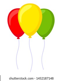Black and white 3 baloon. Decorative party element. Birthday themed vector illustration for icon, stamp, label, certificate, brochure, gift card, poster, coupon or banner decoration