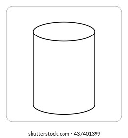 Black and white 3D cylinder.  Vector illustration.