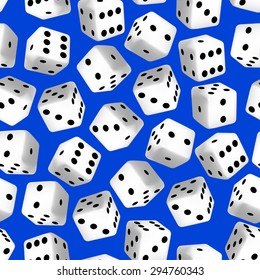 Black and white 3D dice seamless pattern .