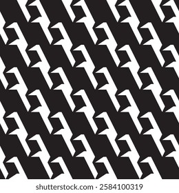 Black and white 3d double columns vector square seamless pattern or texture.