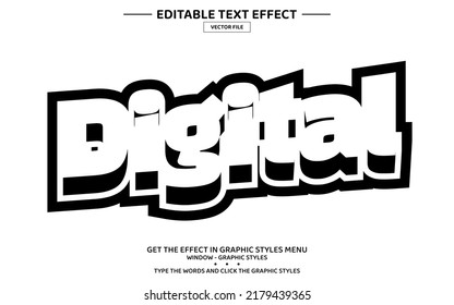 Black And White 3D Editable Text Effect Template