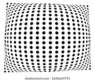 Black and White 3D Expanding Dot Illusion: Mind-Bending Visual Trickery, Vector Eps File