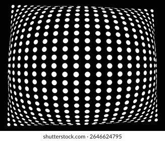 Black and White 3D Expanding Dot Illusion: Mind-Bending Visual Trickery, Vector Eps File