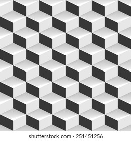 black and white 3d geometric background