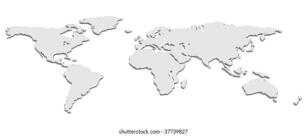 Black and White 3D World map