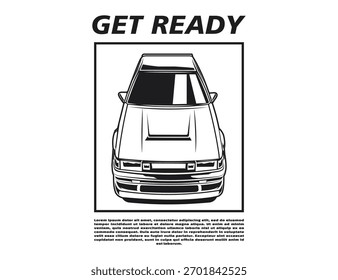 imagem vetorial preto e branco dos anos 90 para o gráfico de design de t-shirt