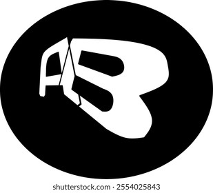 black and white AB logo icon. Vector Abstract AB logo monogram template