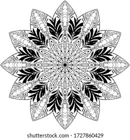 black and white Abstrac mandala vector 