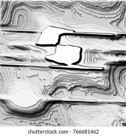 black and white abstract 3D pattern in shape of rocky landscape, vector illustration
