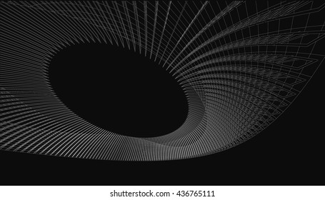 Black and White abstract architecture structure. Vector Illustration