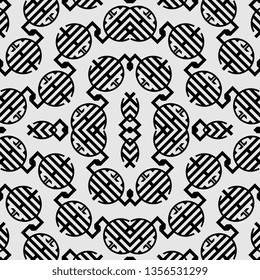 black white Abstract art deco geometric pattern ready for print