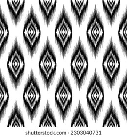 Black White Abstract art ethnic oriental ikat seamless pattern traditional in tribal.For background,carpet,Curtain,cover,textile,wallpaper,clothing,wrapping,fabric,print,illustration.embroidery style