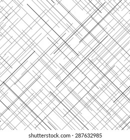Black and white abstract backdrop. Plaid Fabric texture. Random lines. Seamless pattern. Abstract texture. Monochrome. Plain texture for wallpaper or printing on fabric. For decoration or backdrop.