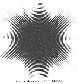 Black white abstract background, circles and rays. Vector design.
