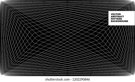 Black and white abstract background for design. Linear pattern. Optical illusion.