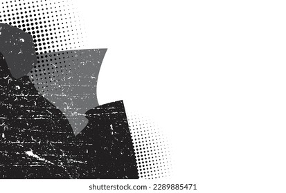 Fondo abstracto en blanco y negro. Textura superpuesta angustiada. fondo grueso. ilustración abstracta de vector de medio tono