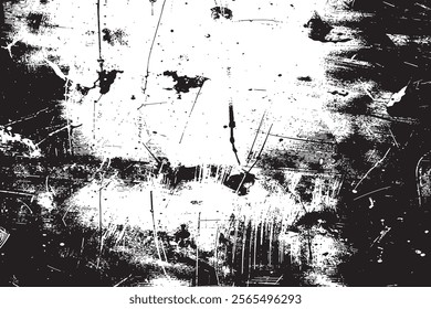 Black and white abstract background. Distressed overlay texture design. Vector illustration.