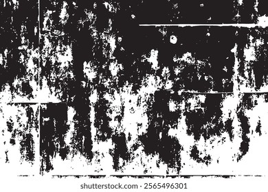 Black and white abstract background. Distressed overlay texture design. Vector illustration.