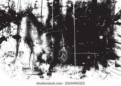 Black and white abstract background. Distressed overlay texture design. Vector illustration.