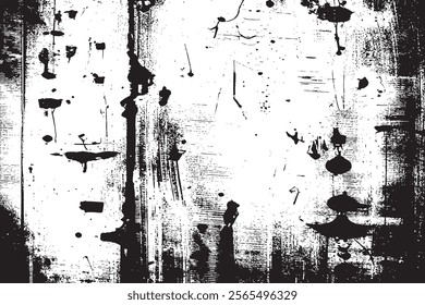 Black and white abstract background. Distressed overlay texture design. Vector illustration.