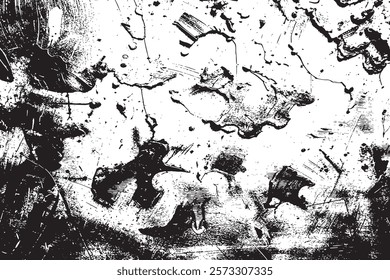 Black and white abstract background. Distressed overlay texture design. Vector illustration.
