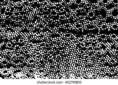 Black and white abstract background with dots and  net 