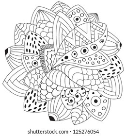 Black and white abstract background with flower.