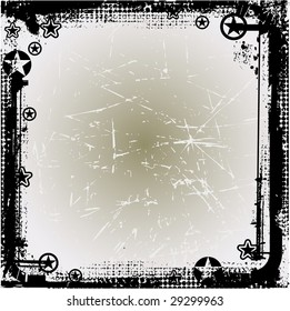 Black and white abstract background with frame that would make an ideal texture