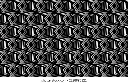 black and white abstract background with geometric and seamless pattern. geometric style - stock vector.	