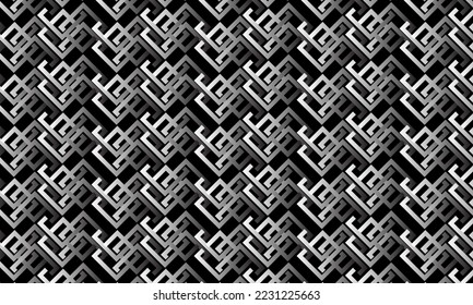 black and white abstract background with geometric and seamless pattern. geometric style - stock vector.