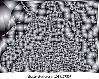 Black and white abstract background with gradient circles, bubbles. Beautiful background with particles. Vector clip art.