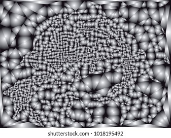 Black and white abstract background with gradient circles, bubbles. Beautiful background with particles. Vector clip art.