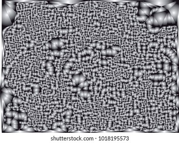 Black and white abstract background with gradient circles, bubbles. Beautiful background with particles. Vector clip art.