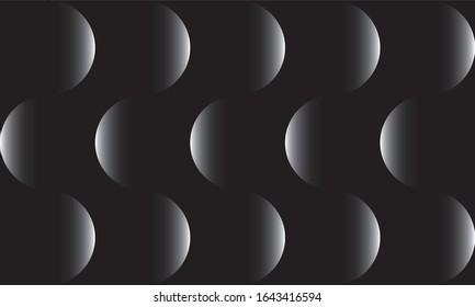 Black and white abstract background with gradient circles. Luxury design.