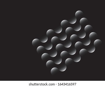 Black and white abstract background with gradient circles. Luxury design.