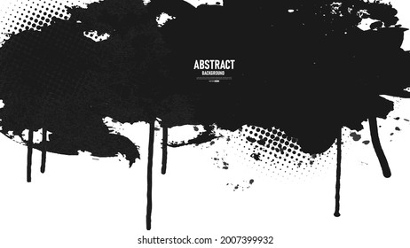 Black and white abstract background with grunge texture. Vector illustration