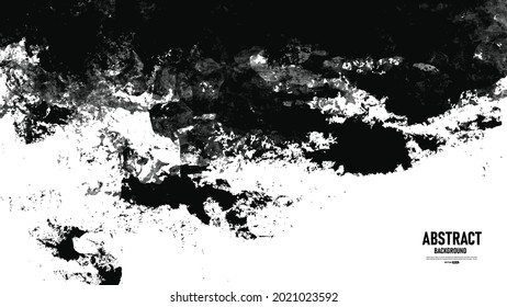 Black and white abstract background with grunge texture. Vector illustration