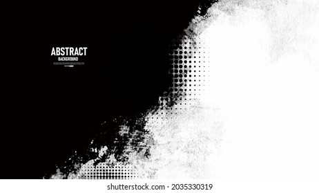 Black and white abstract background with grunge texture. Vector illustration