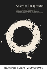 Abstrakter schwarz-weißer Hintergrund mit Farbpinsel. Komposition im japanischen Stil. Aggressive futuristische dynamische Hintergrund für Tapete, Inneneinrichtung, Flyer-Cover, Poster, Banner, Broschüre.