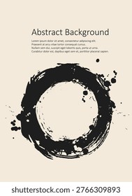 Black and white abstract background with ink brush. Japanese style composition. Aggressive futuristic dynamic background for wallpaper, interior, flyer cover, poster, banner, booklet.