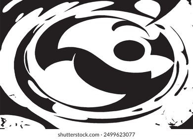 Black and White Abstract Background with Letter Design   