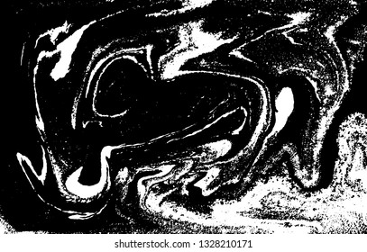 Black and white abstract background. Liquid marble pattern. Monochrome texture. Vector illustration.
