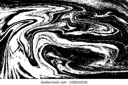 Black and white abstract background. Liquid marble pattern. Monochrome texture. Vector illustration.