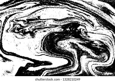 Black and white abstract background. Liquid marble pattern. Monochrome texture. Vector illustration.