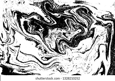 Black and white abstract background. Liquid marble pattern. Monochrome texture. Vector illustration.