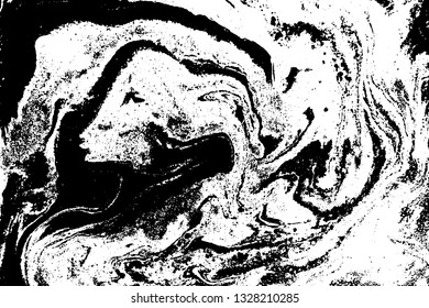 Black and white abstract background. Liquid marble pattern. Monochrome texture. Vector illustration.