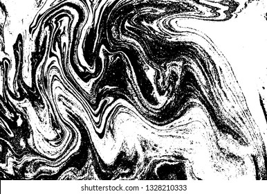 Black and white abstract background. Liquid marble pattern. Monochrome texture. Vector illustration.