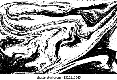 Black and white abstract background. Liquid marble pattern. Monochrome texture. Vector illustration.