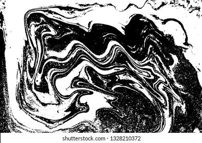 Black and white abstract background. Liquid marble pattern. Monochrome texture. Vector illustration.