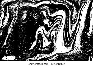 Black and white abstract background. Liquid marble pattern. Monochrome texture. Vector illustration.